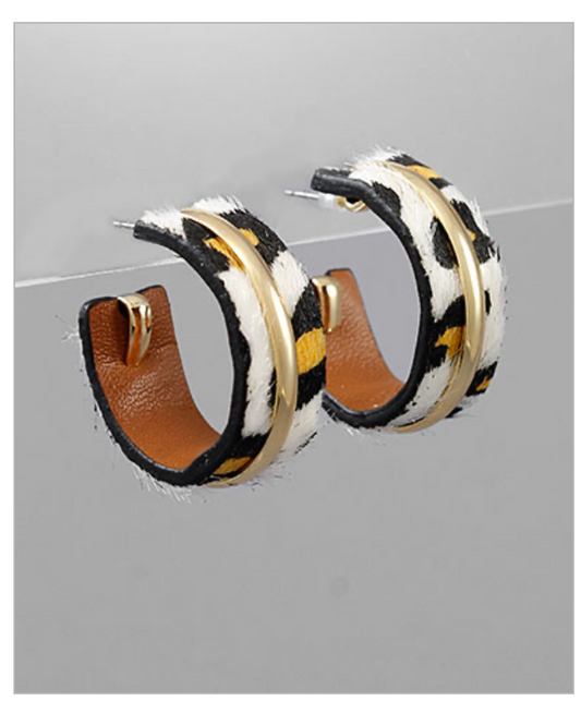 Small Leopard Hoops