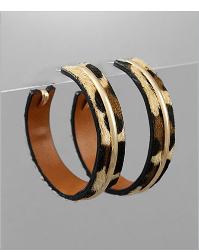 Leopard Hoop Earrings