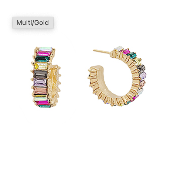 Colored Stone Hoops