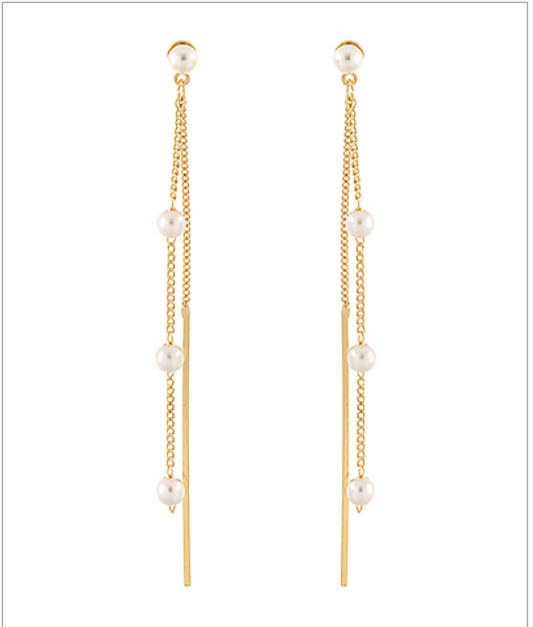 Pearl & Bar Earrings