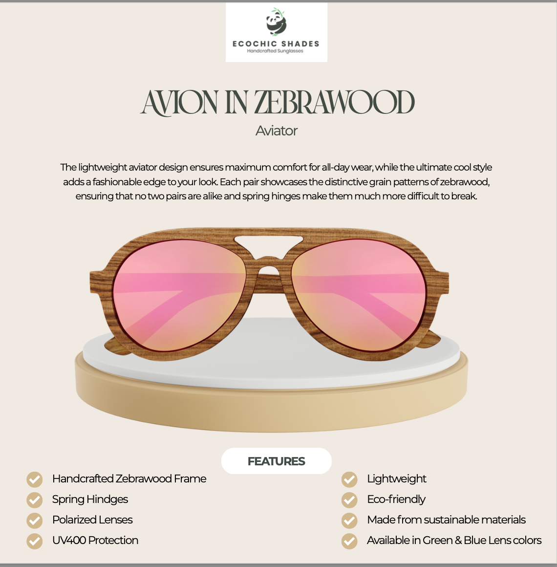 The Avion Zebra Wood