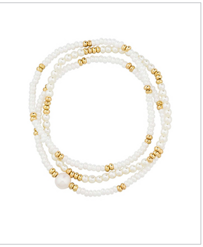 Sea Bead Stack Bracelet