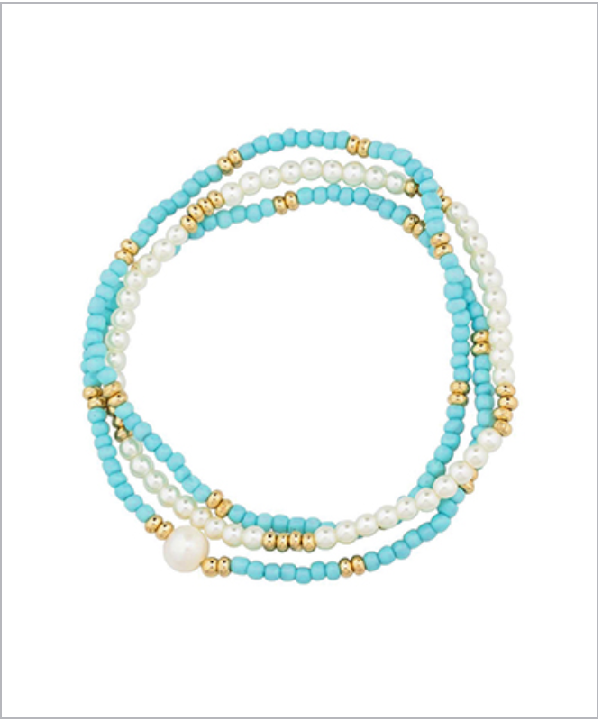 Sea Bead Stack Bracelet
