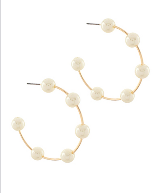 Pearl Hoop Earrings