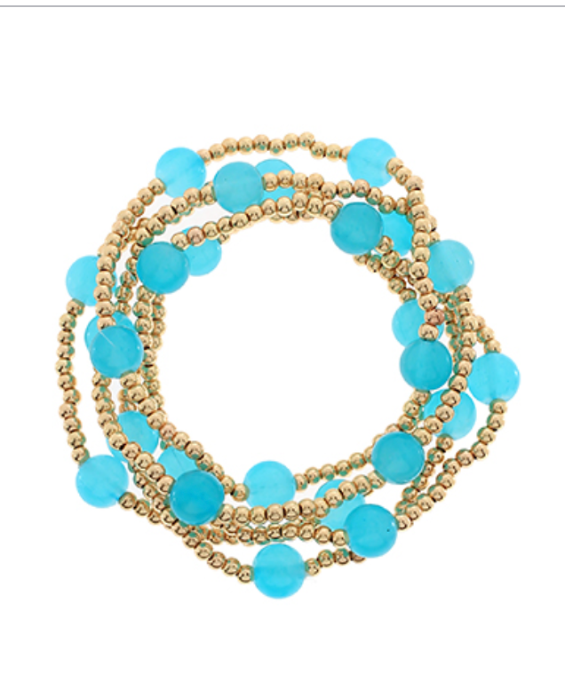 Color Bead Stretch Bracelet