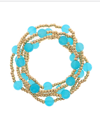Color Bead Stretch Bracelet