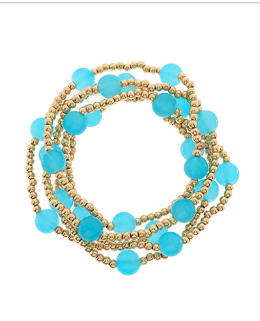 Color Bead Stretch Bracelet