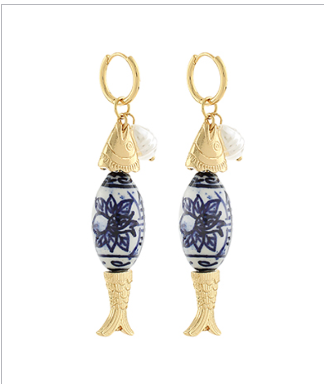 Porcelain Fish Earrings