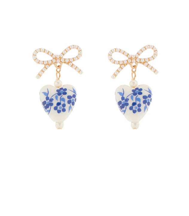 Porcelain Heart Earrings