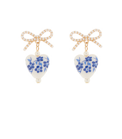 Porcelain Heart Earrings