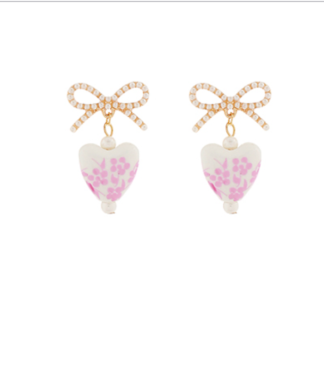 Porcelain Heart Earrings