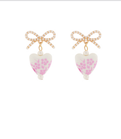 Porcelain Heart Earrings
