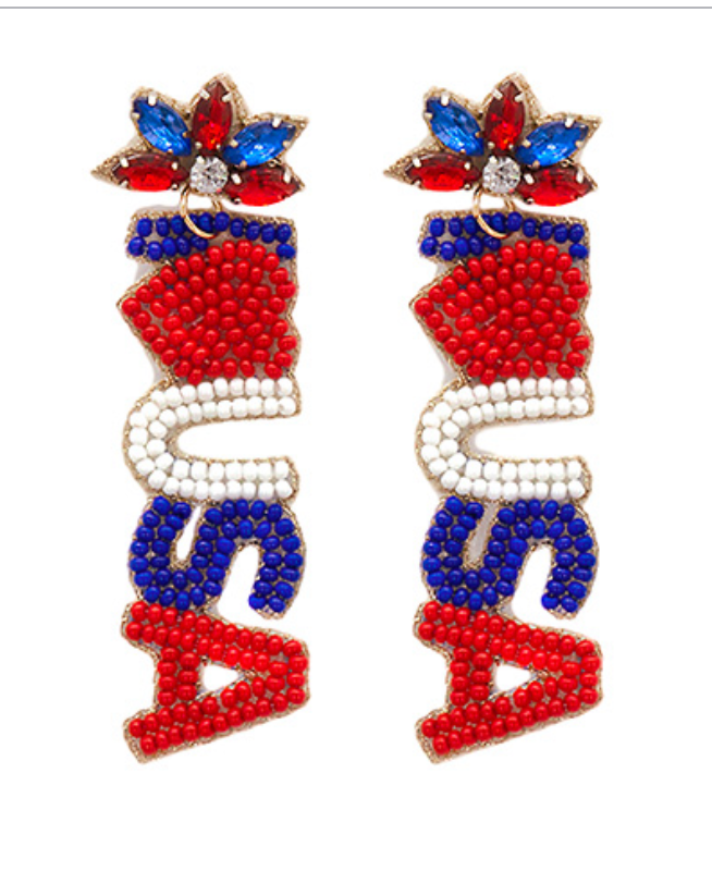 I Love USA Earrings