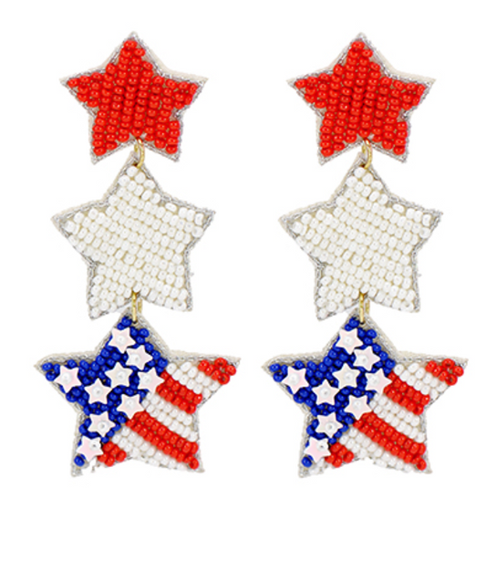 Beaded Star Earrings