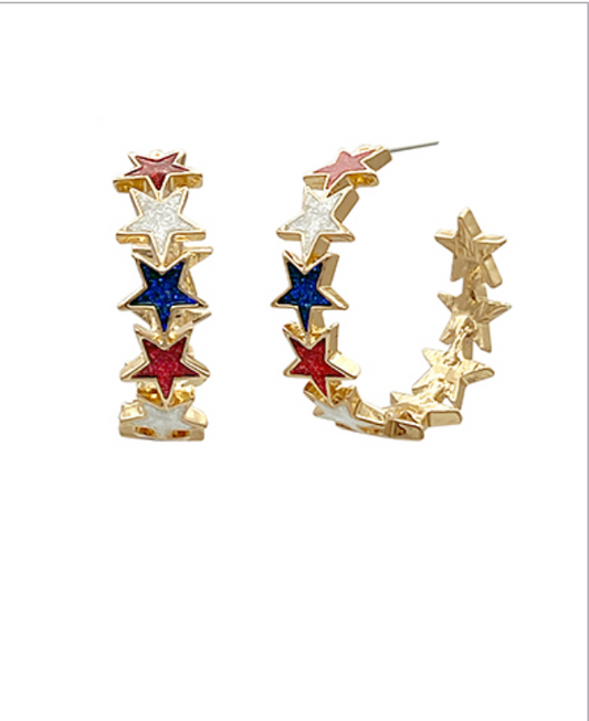 Star Hoop Earrings