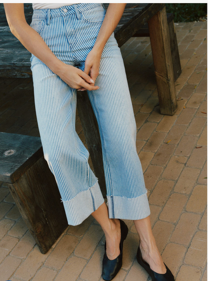 The Pinstriped Cuffed Jean