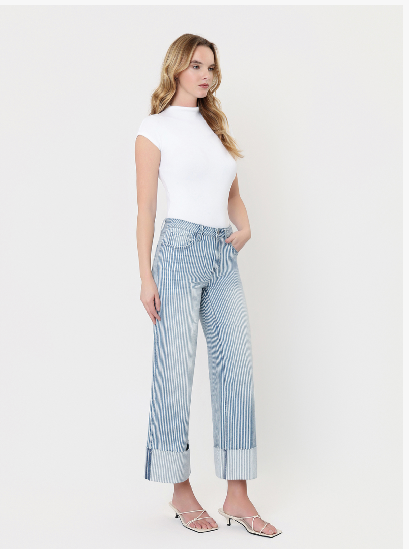 The Pinstriped Cuffed Jean