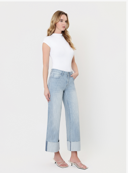 The Pinstriped Cuffed Jean