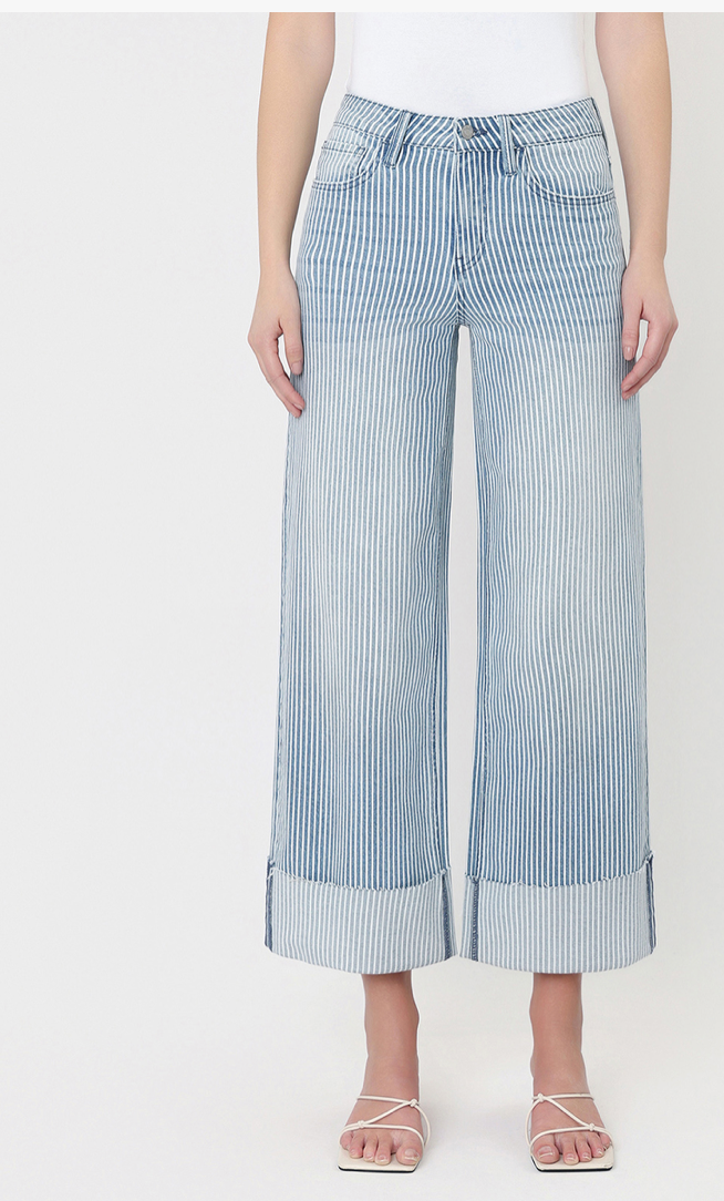 The Pinstriped Cuffed Jean