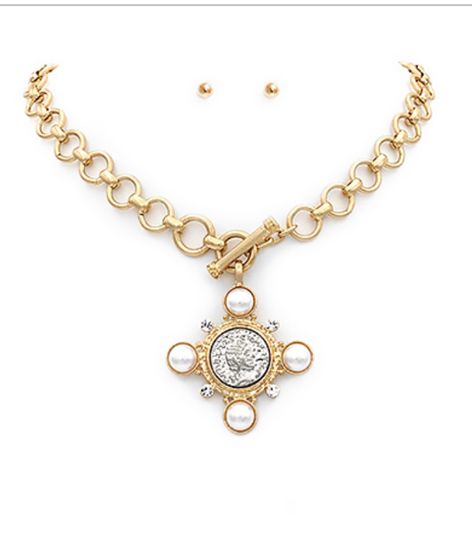 Pearl Coin Fashion Necklace