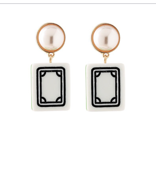 Pearl Tile Mahjohg Earrings