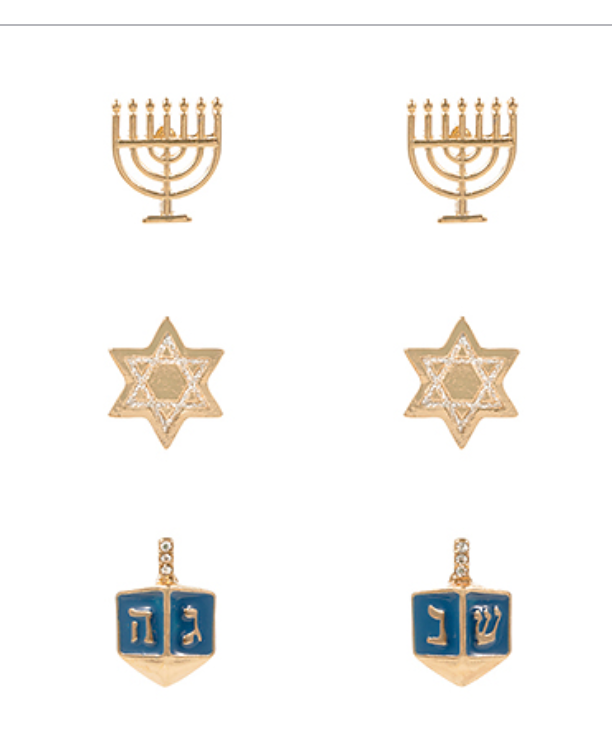 Hanukkah Earring Trio