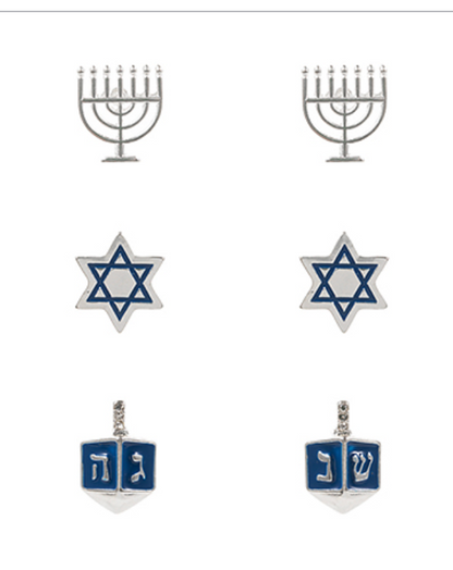 Hanukkah Earring Trio
