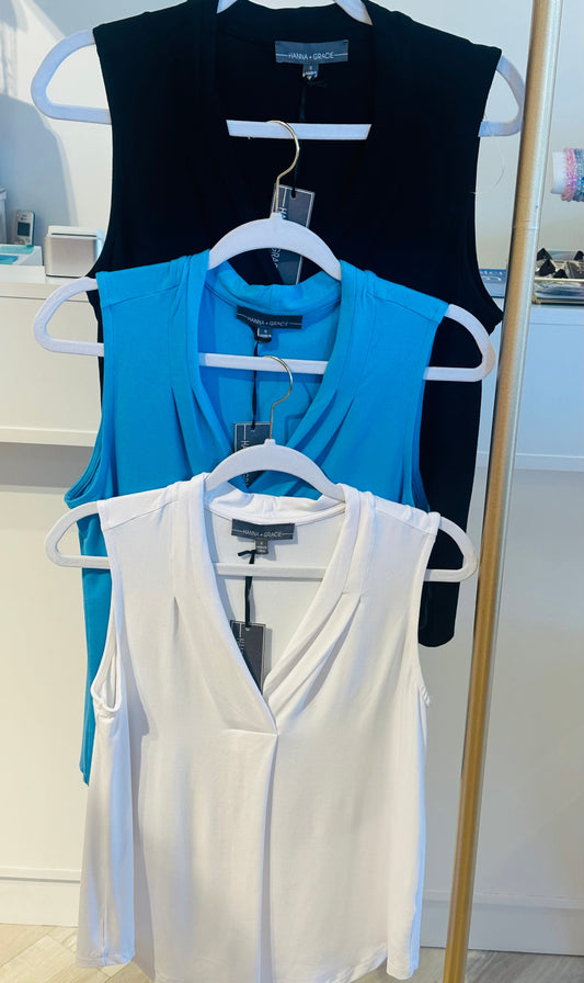Sleeveless Pleat Top