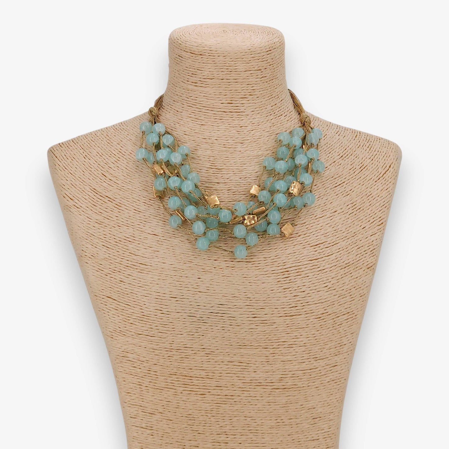 Chunky Blue Beaded Necklace