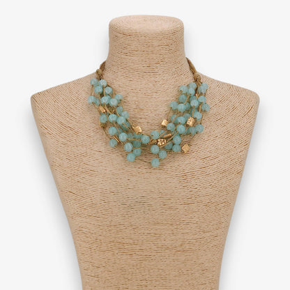 Chunky Blue Beaded Necklace