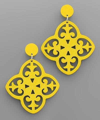 Wood Filigree Earrings