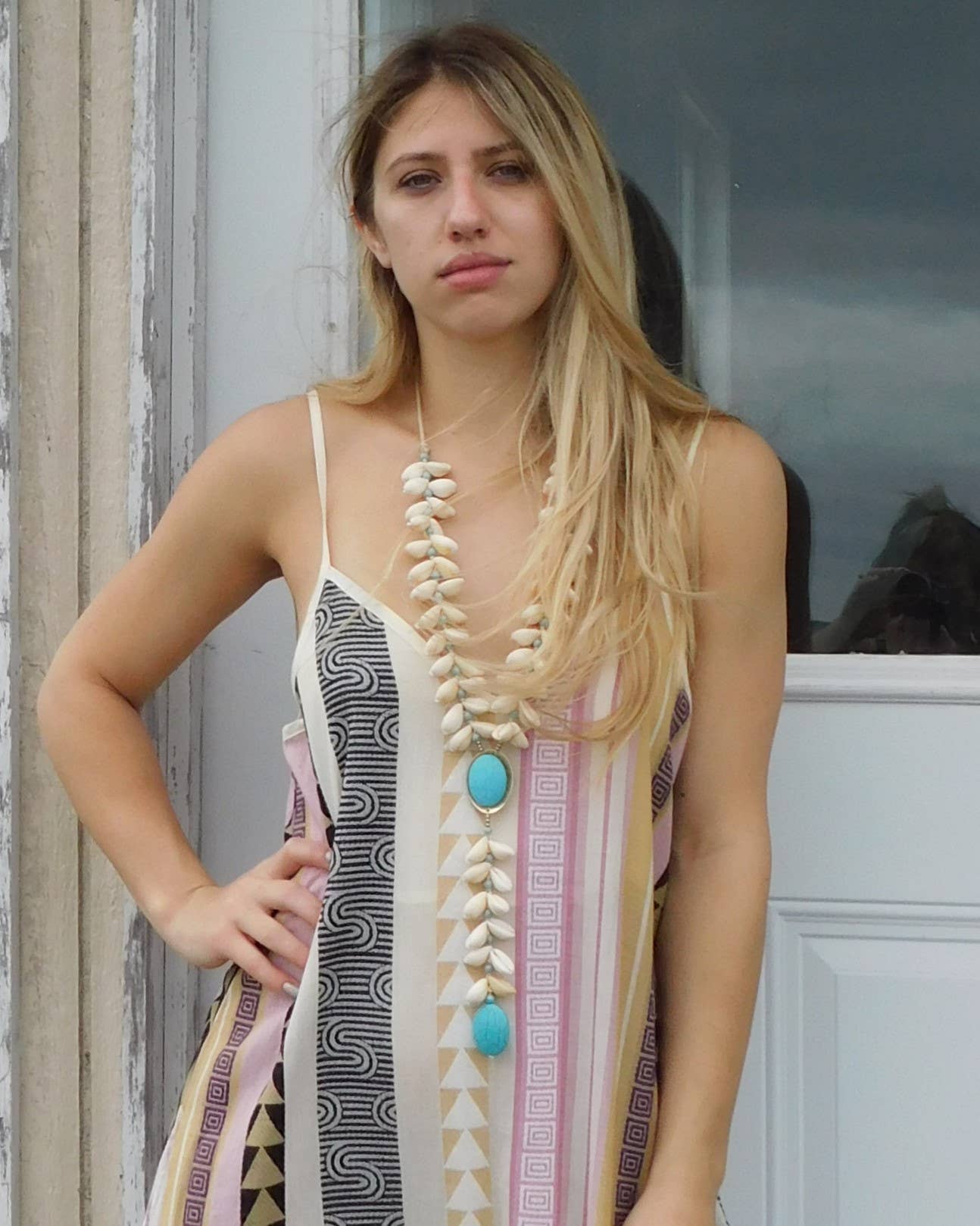 Turquoise & Seashell Necklace