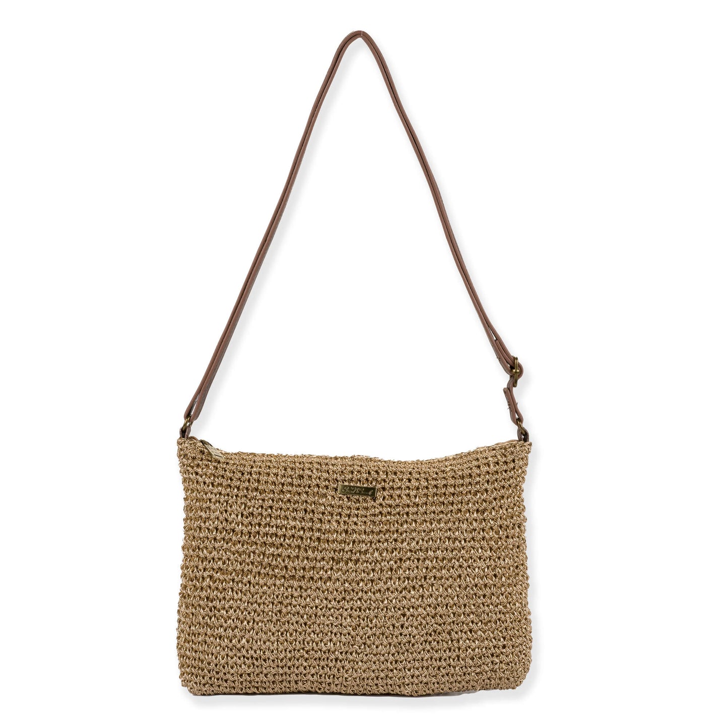 The Metallic Straw Crossbody Bag