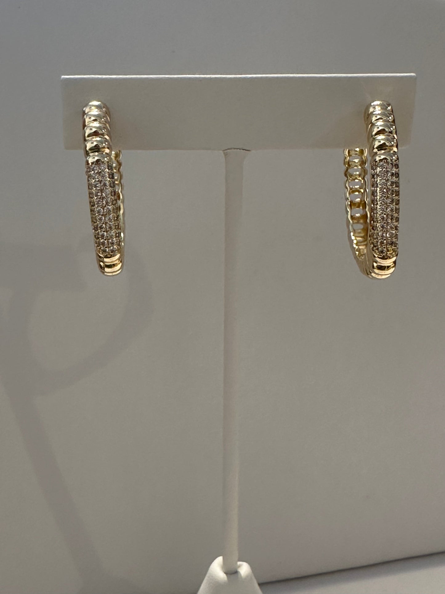 Square Pave Hoops