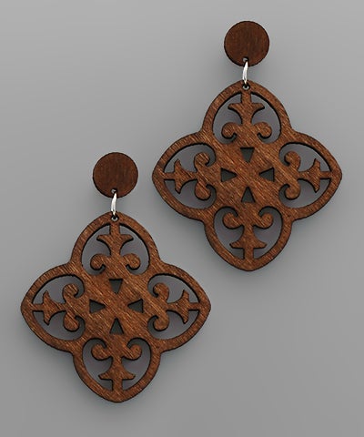 Wood Filigree Earrings