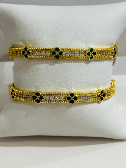 Colored Clover Bangle