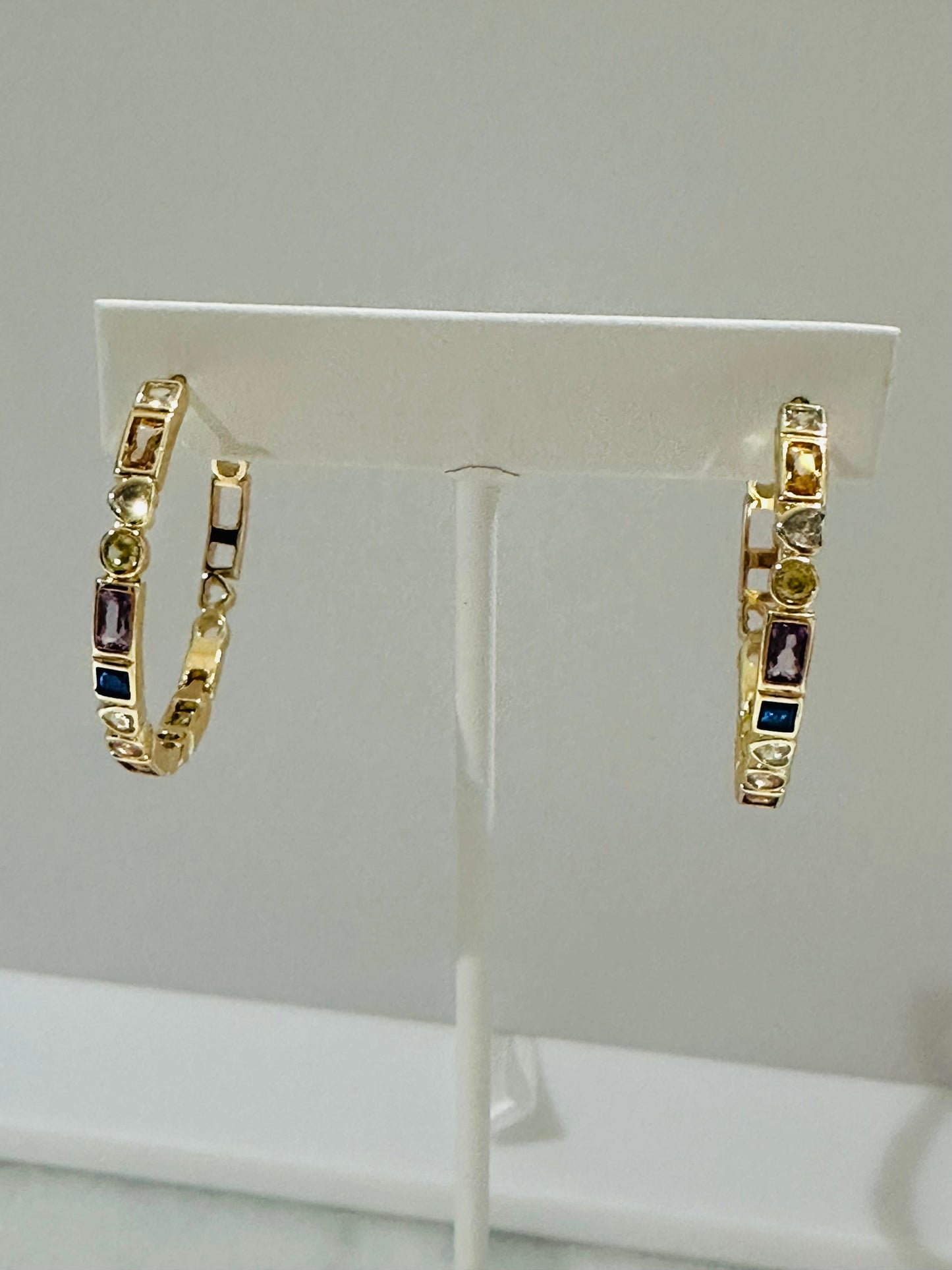 Colored Stone Hoops