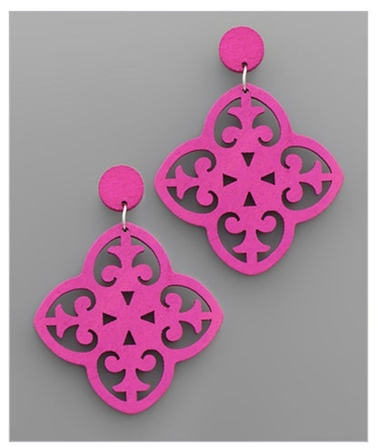Wood Filigree Earrings