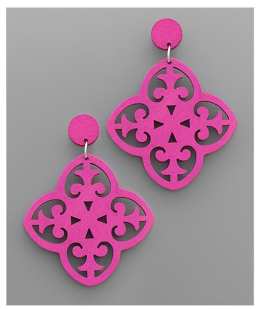 Wood Filigree Earrings